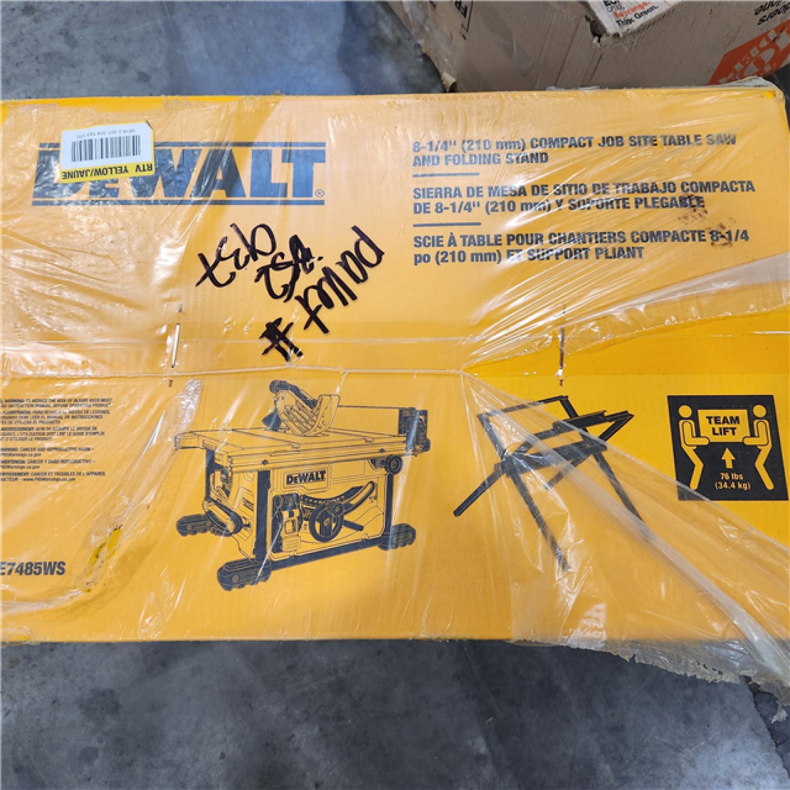 NEW- DEWALT 15 Amp Corded 8-1/4 in. Compact Jobsite Tablesaw with Compact Table Saw Stand