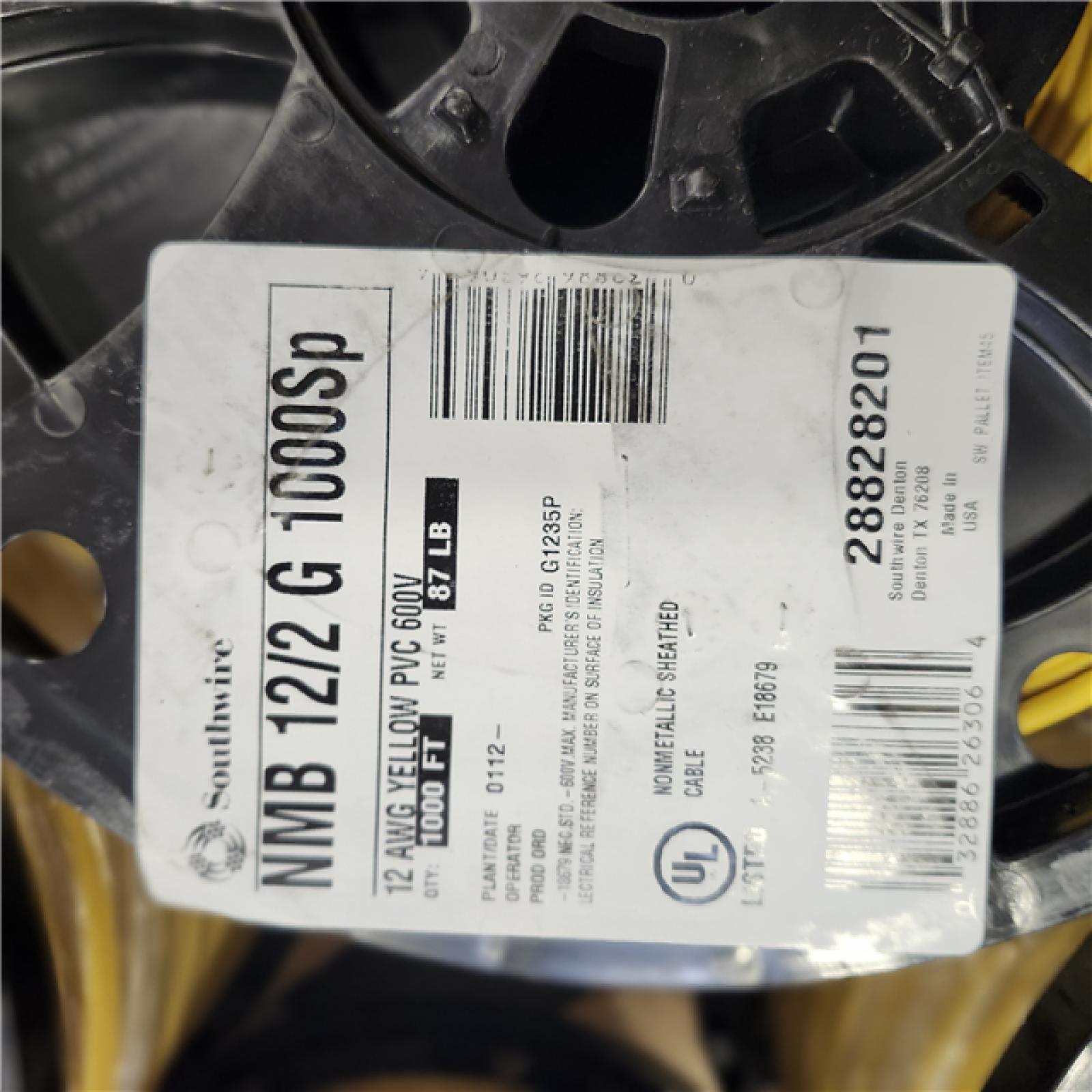 DALLAS LOCATION - Southwire 1000 ft. 12/2 Solid Romex SIMpull CU NM-B W/G Wire PALLET-(9 UNITS)