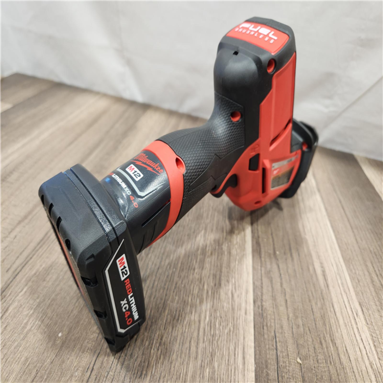 AS-IS- Milwaukee M12 FUEL 12-Volt Lithium-Ion Brushless Cordless HACKZALL Reciprocating Saw Kit W/ Free M12 4.0Ah Compact Battery