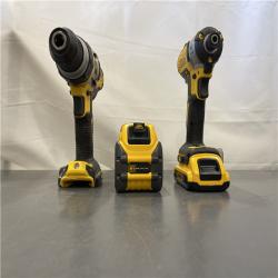 AS-IS - DEWALT 20V MAX Cordless Brushless Hammer Drill/Driver 2 Tool Combo Kit with FLEXVOLT ADVANTAGE