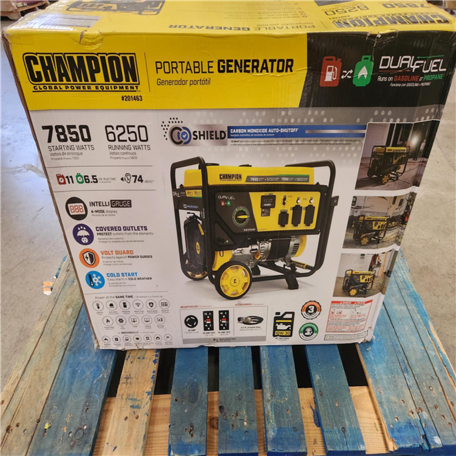 Phoenix Champion Power Equipment 7850/6250-Watt Recoil Start Dual Fuel Portable Generator w/ Free 3-Year Warranty for Home Backup and Storm Prep