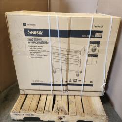 Phoenix LIKE NEW Husky Standard Duty 46 in. W x 18 in. D 9-Drawer Gloss Tan Mobile Workbench Cabinet with Solid Wood Top