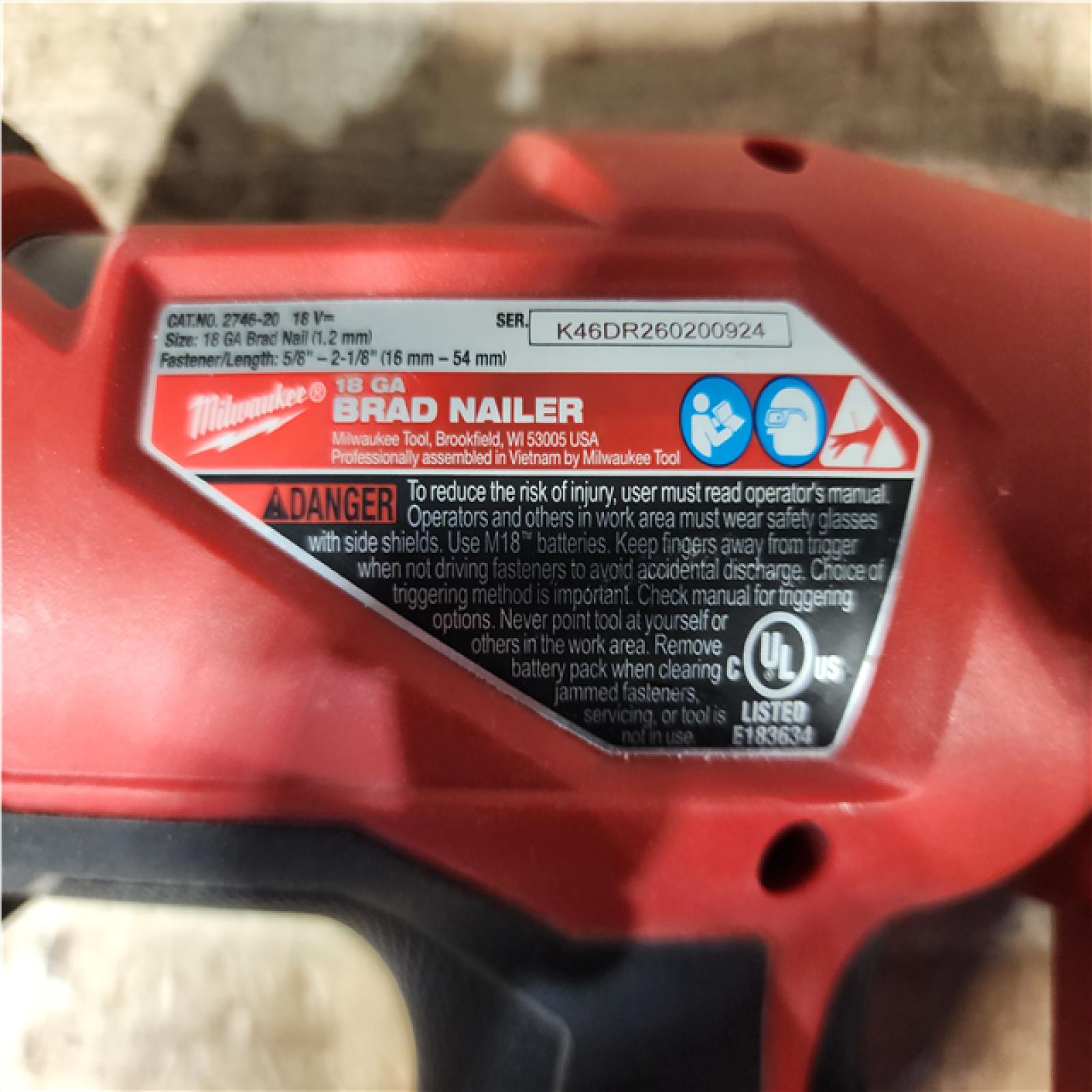 HOUSTON LOCATION - AS - IS Milwaukee FUEL 18-Volt Lithium-Ion Brushless Cordless Gen II 18-Gauge Brad Nailer (Tool-Only)