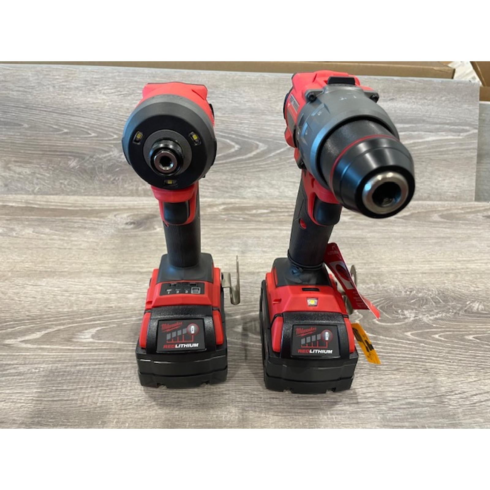 AS-IS Milwaukee FUEL 18V Lithium-Ion Brushless Cordless Hammer Drill and Impact Driver Combo Kit
