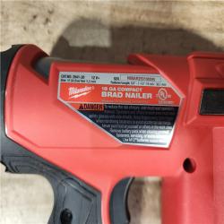 HOUSTON LOCATION - AS - IS Milwaukee FUEL 12-Volt Lithium-Ion Brushless Cordless 18-Gauge 1-1/2 in. Compact Brad Nailer (Tool-Only)