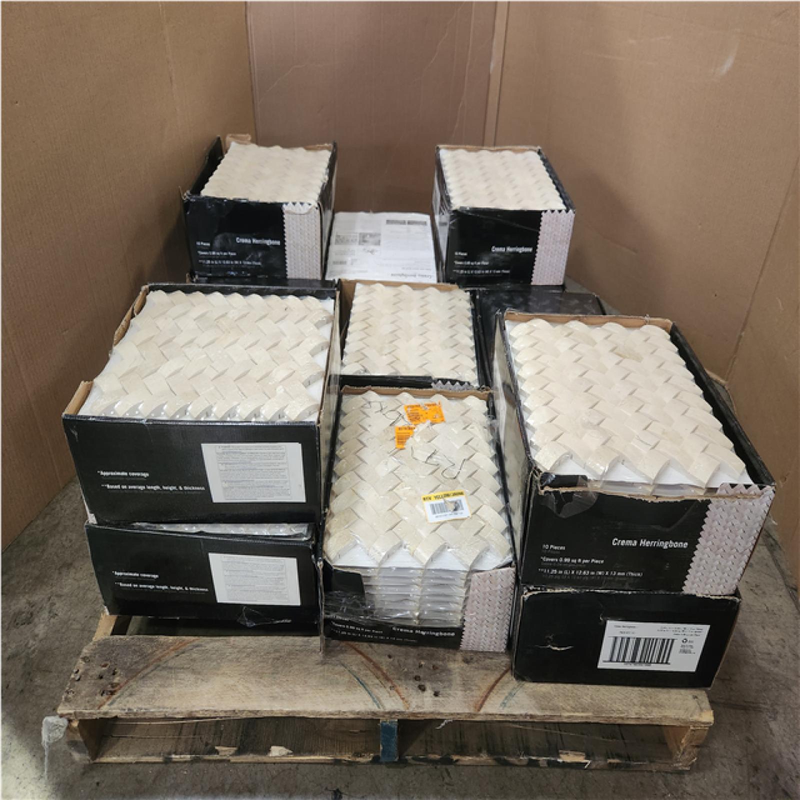 Phoenix LIKE NEW MSI Crema Arched Herringbone 12 W x 14 L x 0.50 in. Polished Marble Mosaic Kitchen and Bath Wall Tile (128 sq. ft./13 Case)