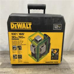 NEW - DEWALT 12V MAX Lithium-Ion 100 ft. Green Self-Leveling 3-Beam 360 Degree Laser Level with 2.0Ah Battery  Charger and Case