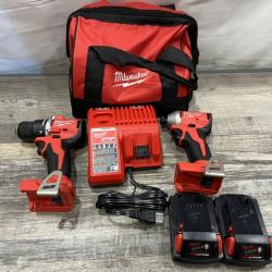 AS-IS Milwaukee 18V Lithium-Ion Brushless Cordless Compact Drill/Impact Combo Kit