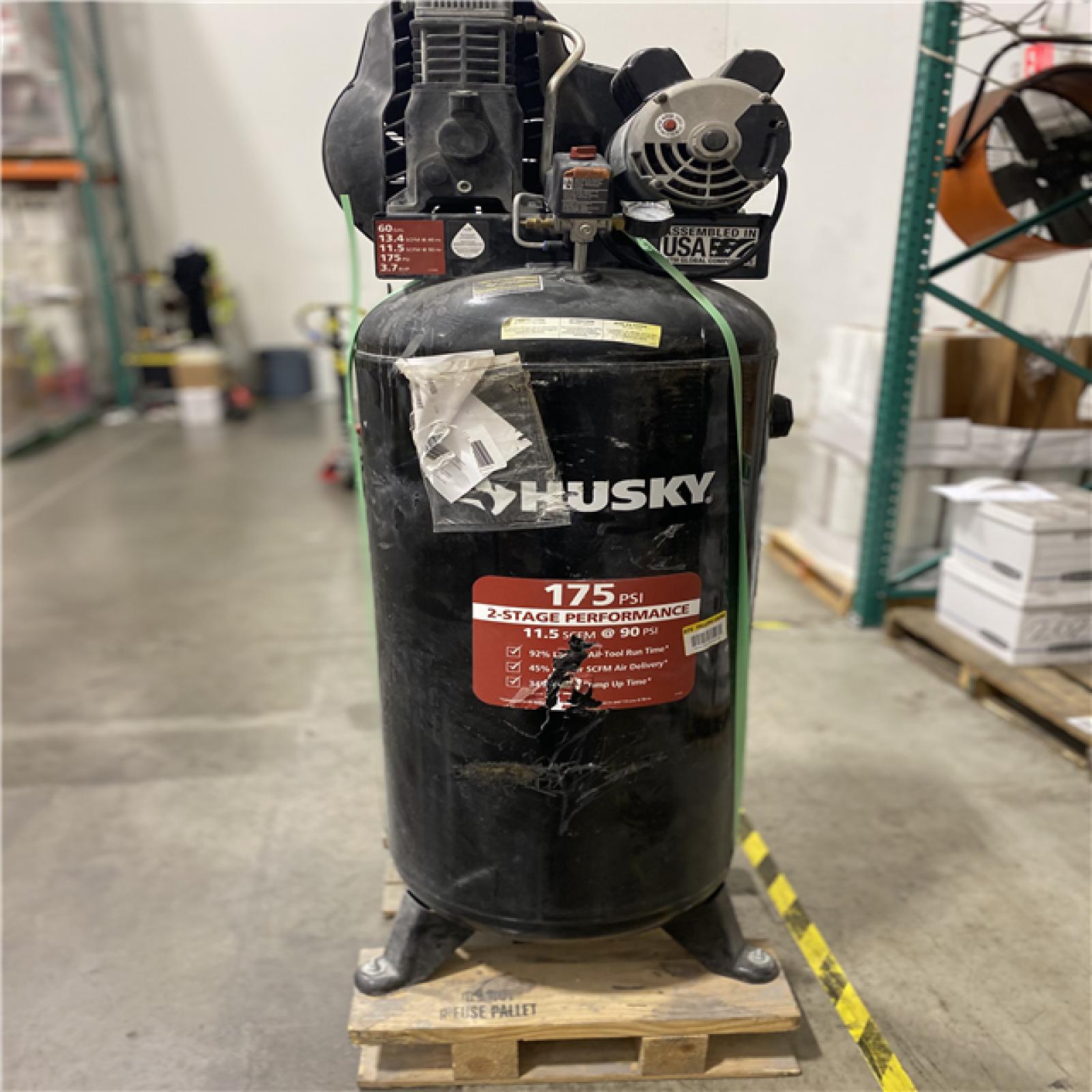 Dallas Location - As-Is Husky 60 Gal. 3.7 HP 1-175 PSI  Air Compressor