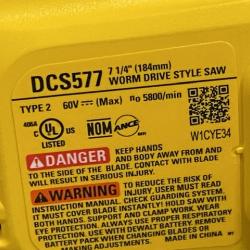 AS-IS DEWALT FLEXVOLT 60V MAX Cordless Brushless 7-1/4 in. Wormdrive Style Circular Saw (Tool Only)