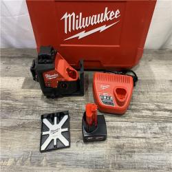 AS-IS Milwaukee 12-Volt Lithium-Ion Cordless Green 250 ft. 3-Plane Laser Level Kit