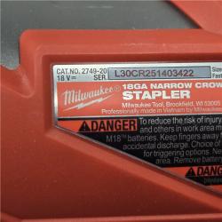 AS-IS MILWAUKEE FUEL 18V Cordless 18-Gauge 1/4 in. Narrow Crown Stapler (Tool-Only)