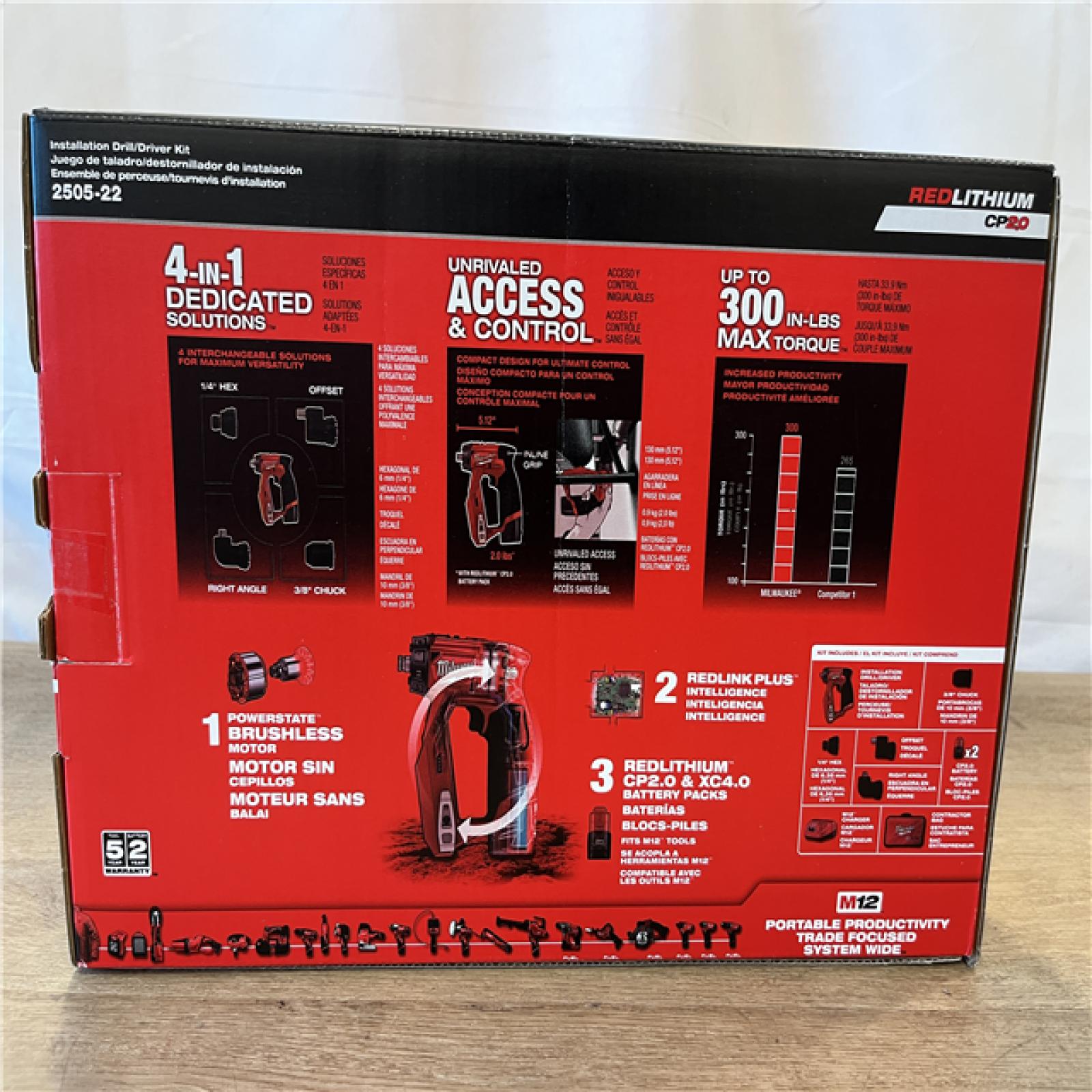 NEW! Milwaukee  FUEL 12V Lithium-Ion Brushless Cordless 4-in-1 Installation 3/8 in. Drill Driver Kit