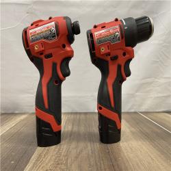 AS-IS Milwaukee 12-Volt Lithium-Ion Brushless Cordless Subcompact Drill and Impact Driver Combo Kit