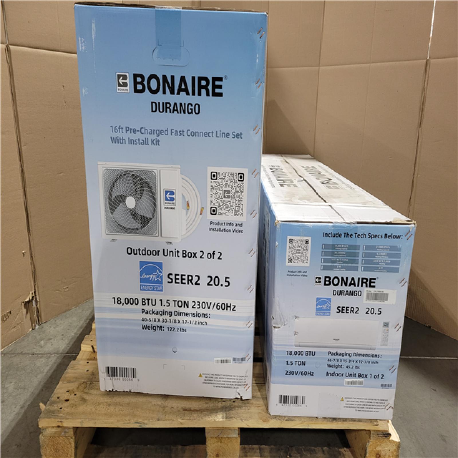 California NEW Bonaire Durango Split Air Conditioner (Damaged Boxes)