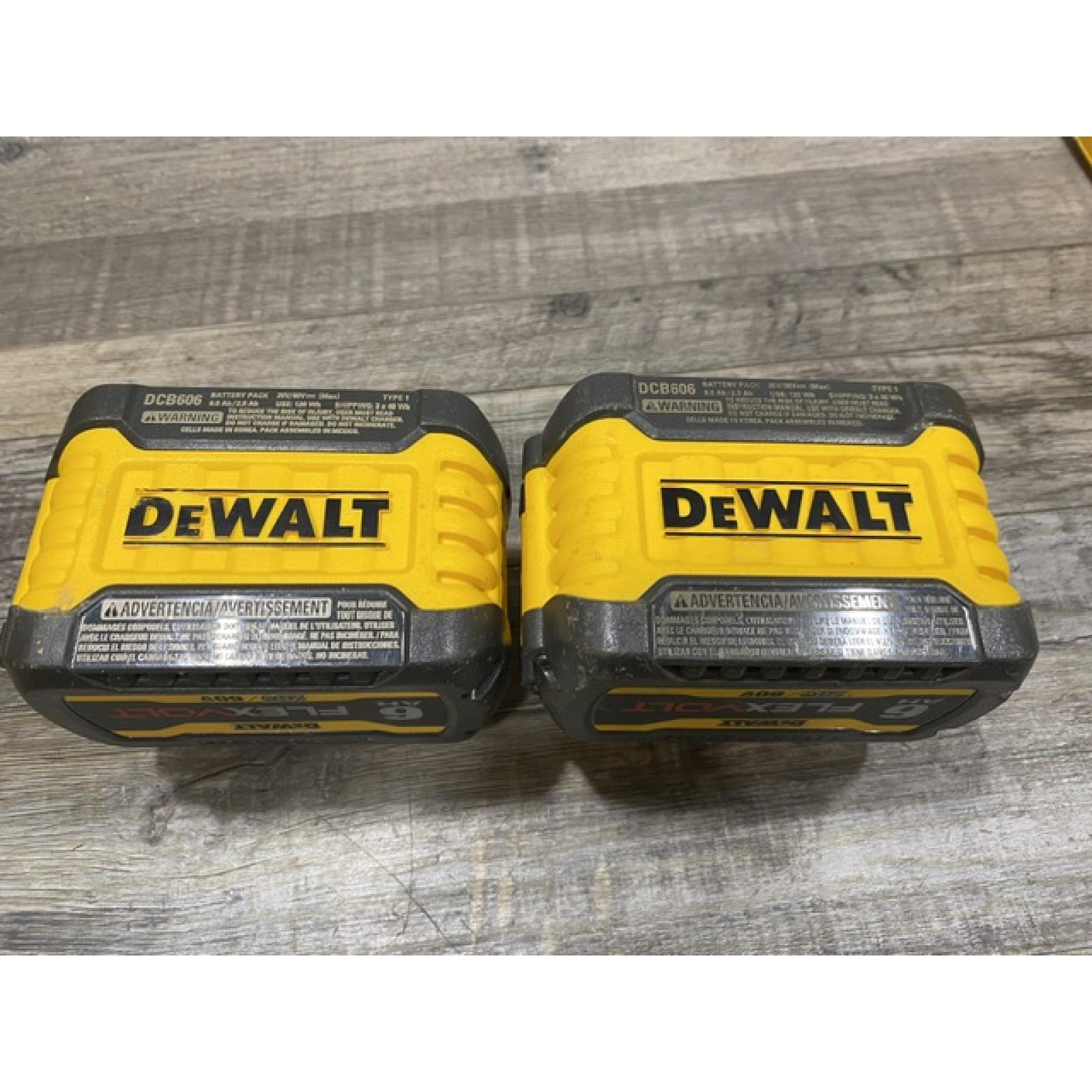AS-IS DEWALT FLEXVOLT 20V/60V MAX Lithium-Ion 6.0Ah Battery Pack (2 Pack)