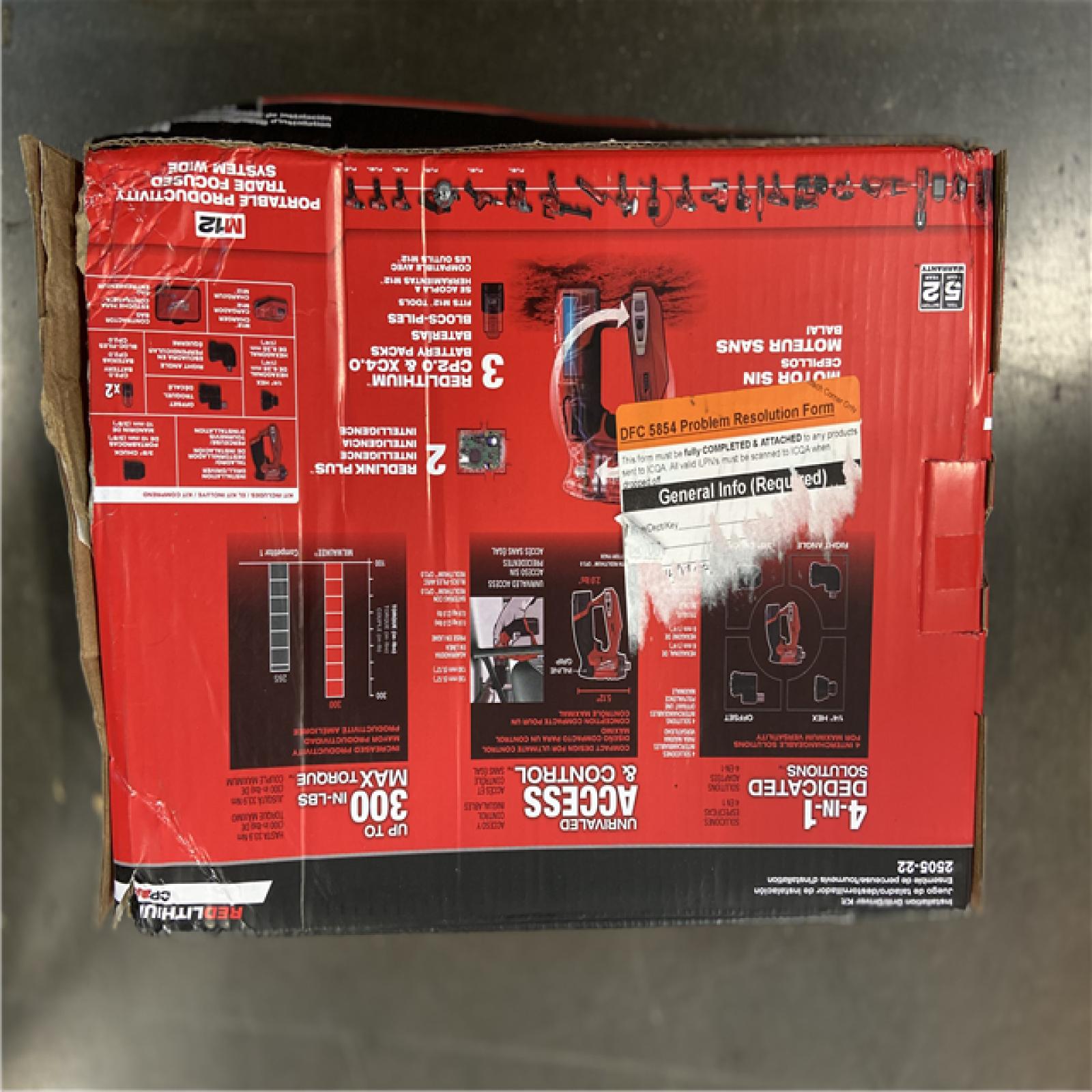 AS-IS Milwaukee M12 FUEL 12V Lithium-Ion Brushless Cordless 4-in-1 Installation 3/8 in. Drill Driver Kit with 4-Tool Heads