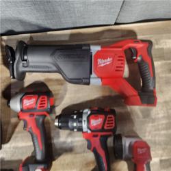 HOUSTON LOCATION - AS-IS (APPEARS LIKE NEW) MILWAUKEE M18 18V Lithium-Ion Cordless Combo Tool Kit with Two 3.0Ah Batteries, 1-Charger, 1-Tool Bag (4-Tool)