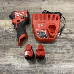 AS-IS Milwaukee  FUEL 12V Lithium-Ion Brushless Cordless 1/4 in. Hex Impact Driver Kit