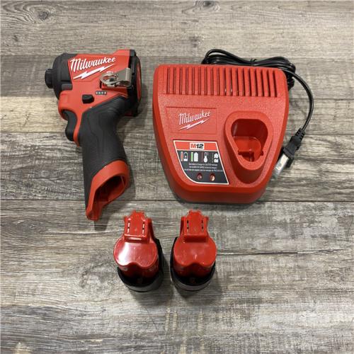 AS-IS Milwaukee  FUEL 12V Lithium-Ion Brushless Cordless 1/4 in. Hex Impact Driver Kit
