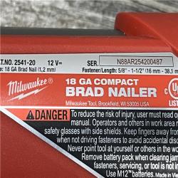 AS-IS Milwaukee FUEL 12-Volt Lithium-Ion Brushless Cordless 18-Gauge 1-1/2 in. Compact Brad Nailer (Tool-Only)