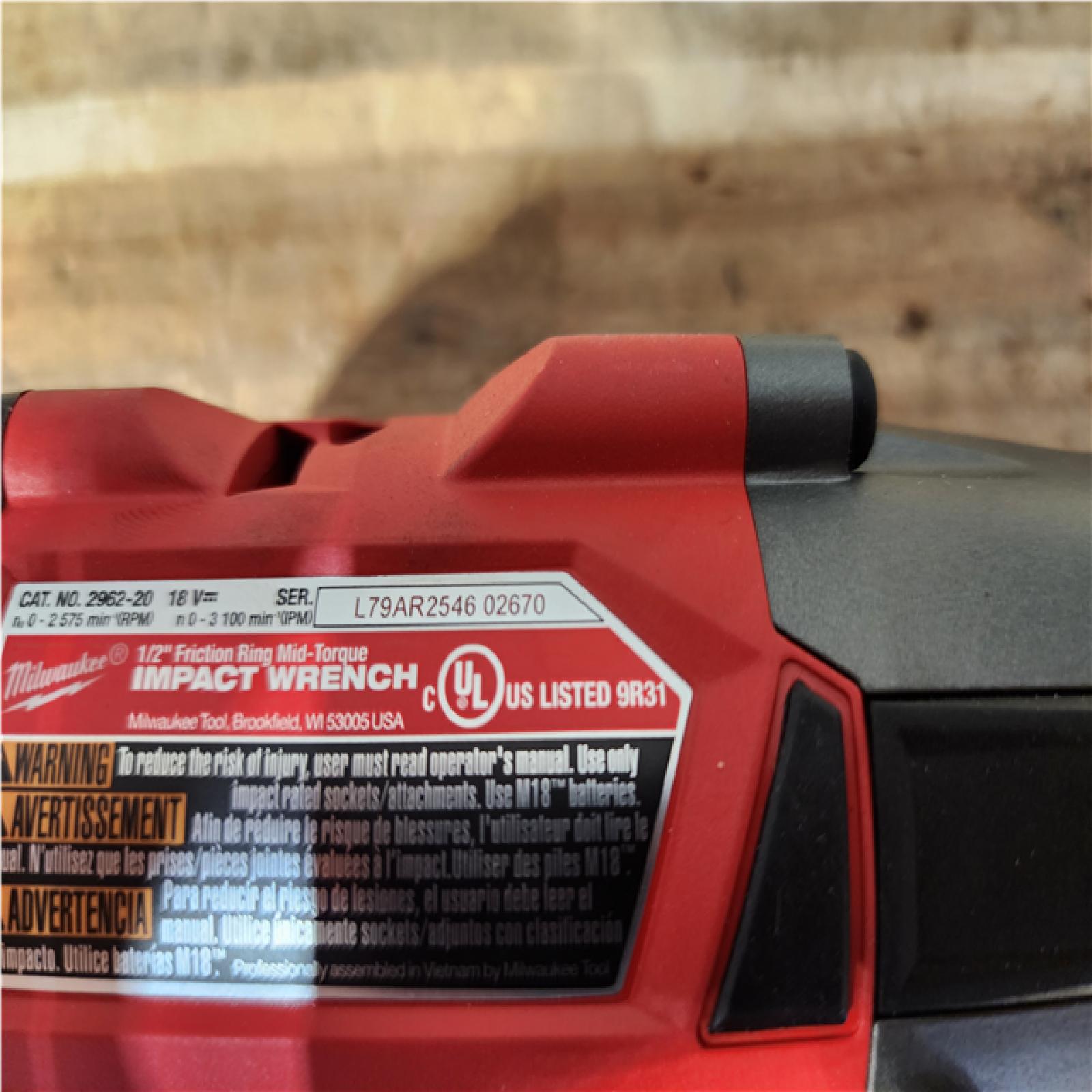 Houston Location AS-IS Milwaukee FUEL Gen-2 18V Lithium-Ion Brushless Cordless Mid Torque 1/2 in. Impact Wrench w/Friction Ring (Tool-Only)