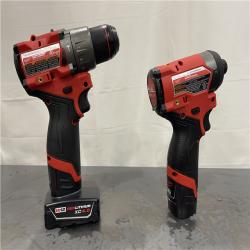 AS-IS- Milwaukee 12V Brushless Hammer Drill and Impact Driver Combo Kit