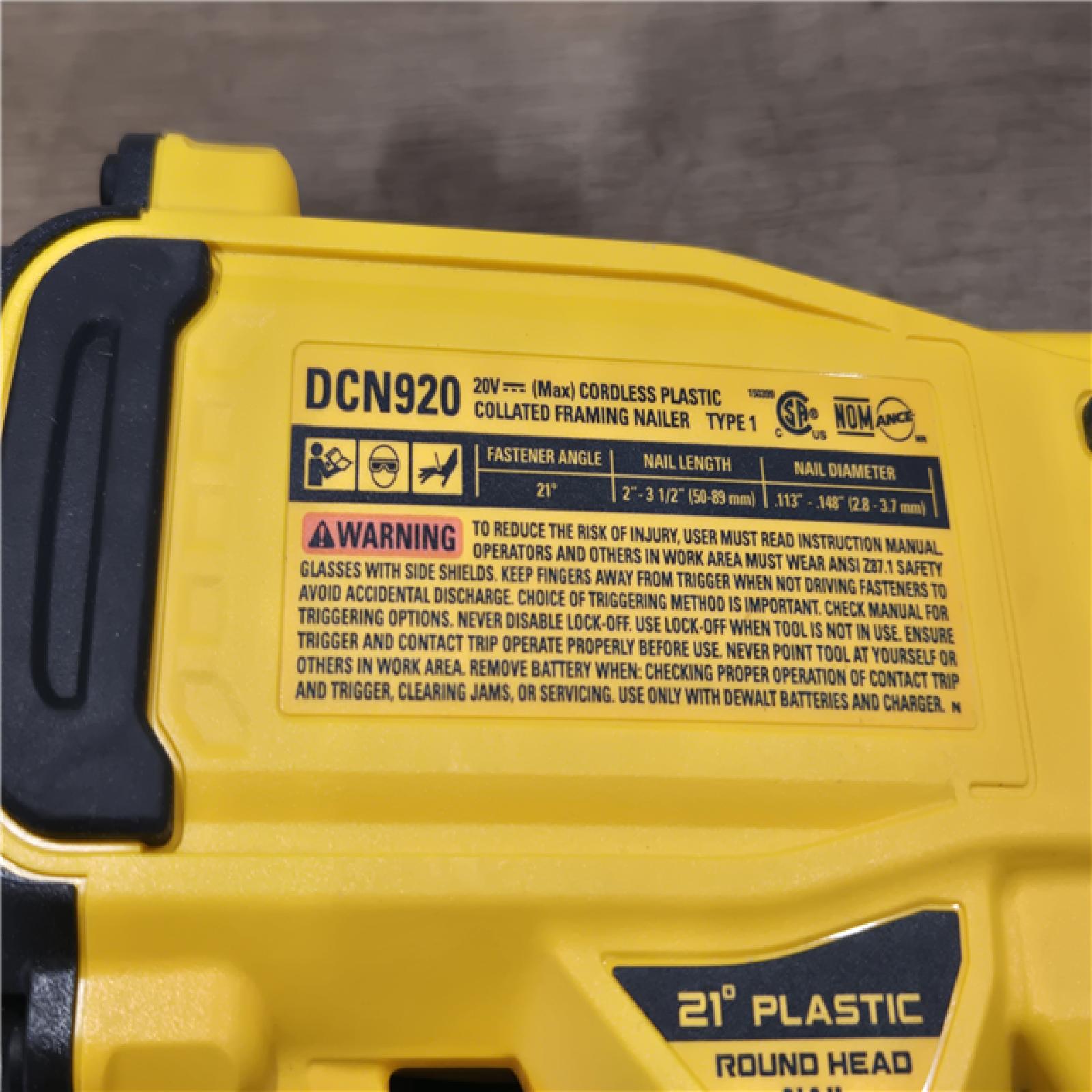 AS-IS DEWALT 20-Volt 21° Cordless Framing Nailer (Tool-Only)