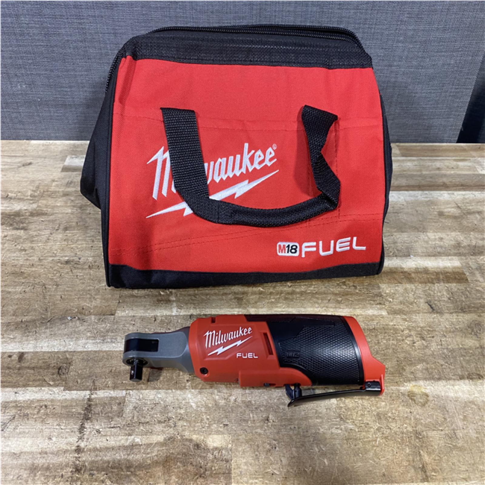 Houston Location AS-IS Milwaukee FUEL 12-Volt Lithium-Ion Brushless Cordless High Speed 3/8 in. Ratchet (Tool-Only)