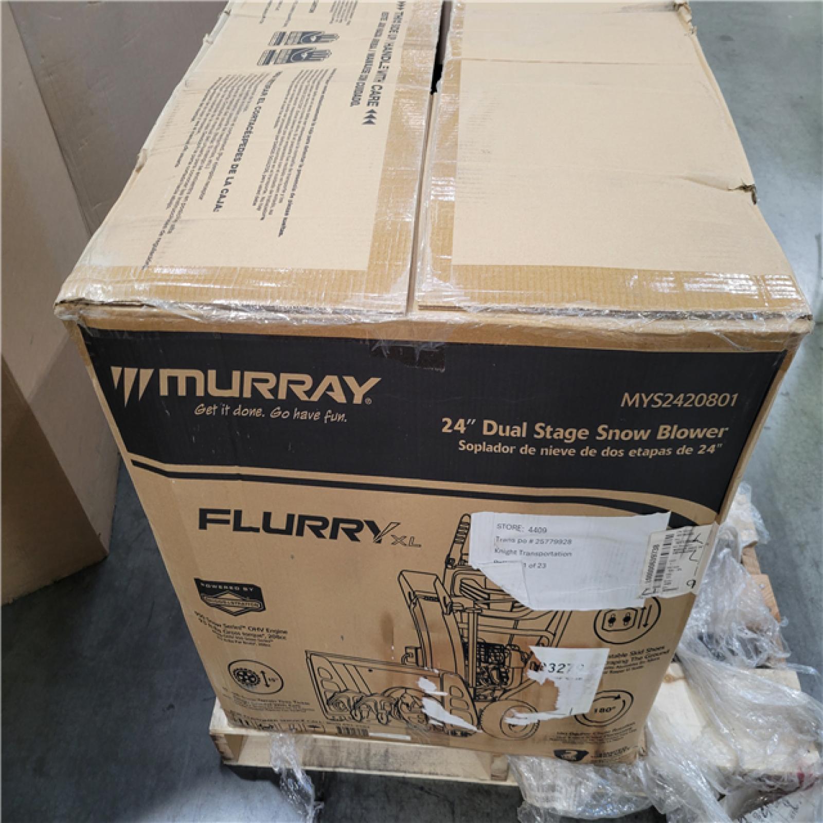 CALIFORNIA AS-IS NEW MURRAY 24 DUAL STAGE SNOW BLOWER