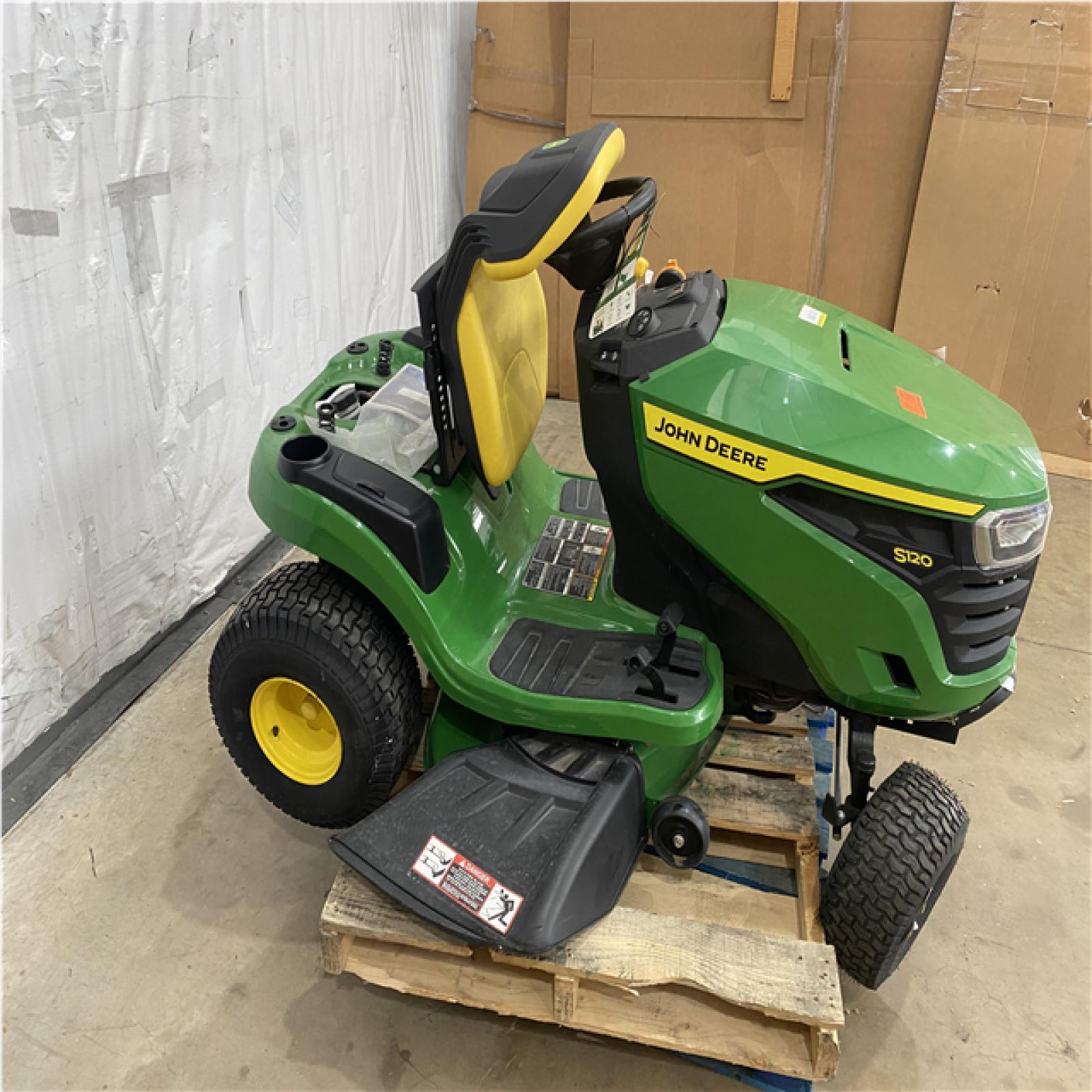 Houston Location - AS-IS Outdoor Power Equipment JOHN DEERE S120 SIT DOWN MOWER