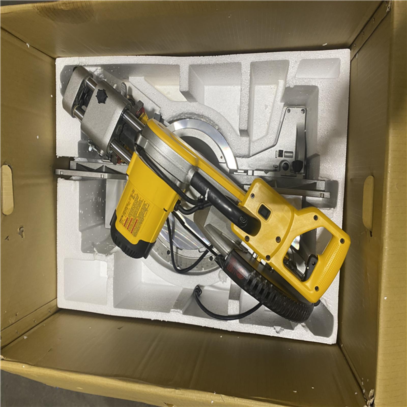 As-Is- DEWALT 15 Amp Corded 12 in. Double Bevel Sliding Compound Miter Saw