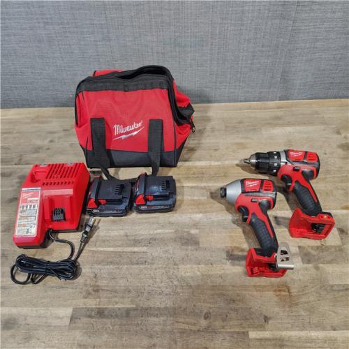 HOUSTON LOCATION - AS-IS Milwaukee 18V Cordless Brushed 2-Tool Drill/Driver and Impact Driver Kit