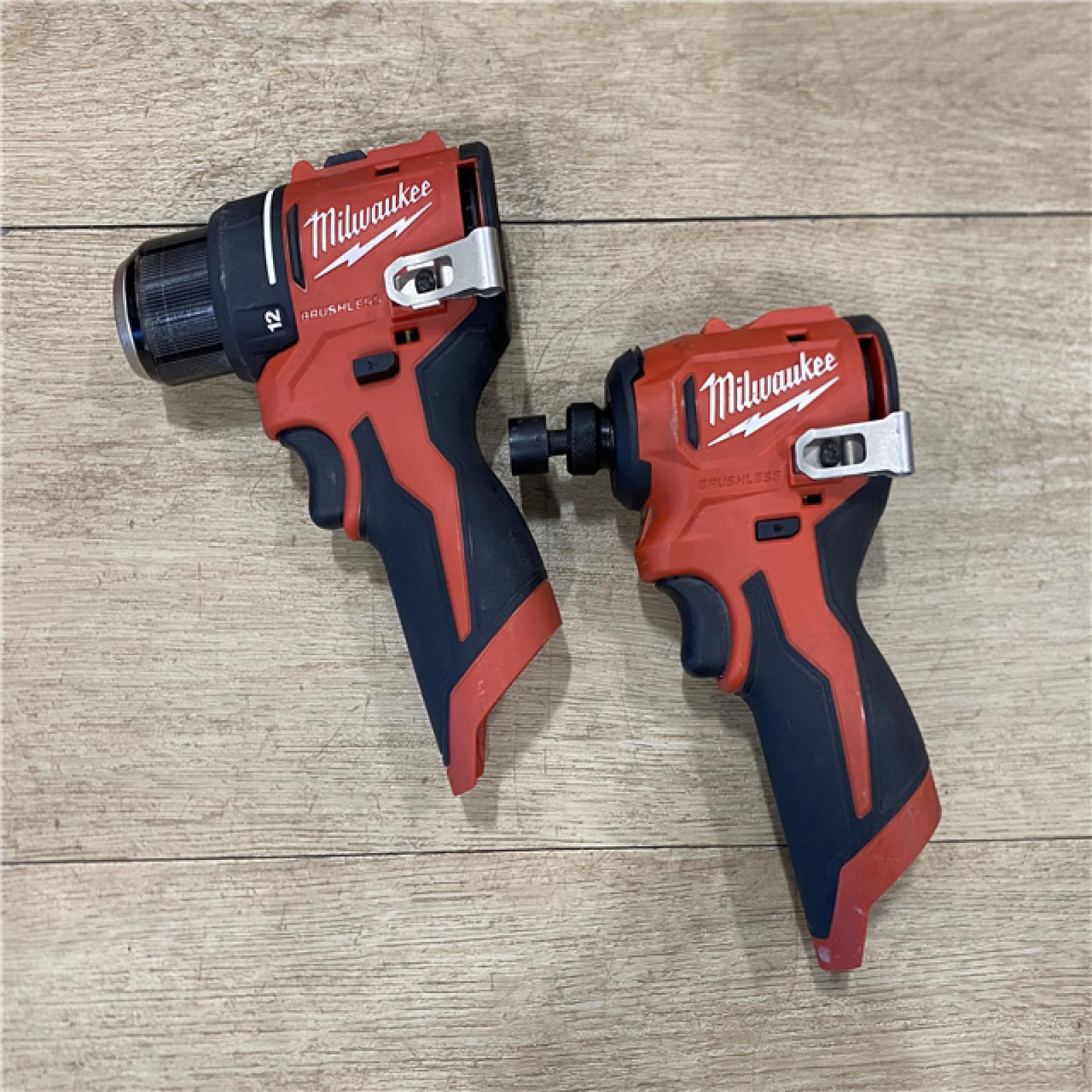 AS-IS Milwaukee FUEL 12-Volt Lithium-Ion Brushless Cordless Hammer Drill and Impact Driver Combo Kit