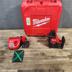 HOUSTON LOCATION - AS-IS (APPEARS LIKE NEW) Milwaukee-3632-21 M12 Green Beam Laser 360° 3-Plane Kit
