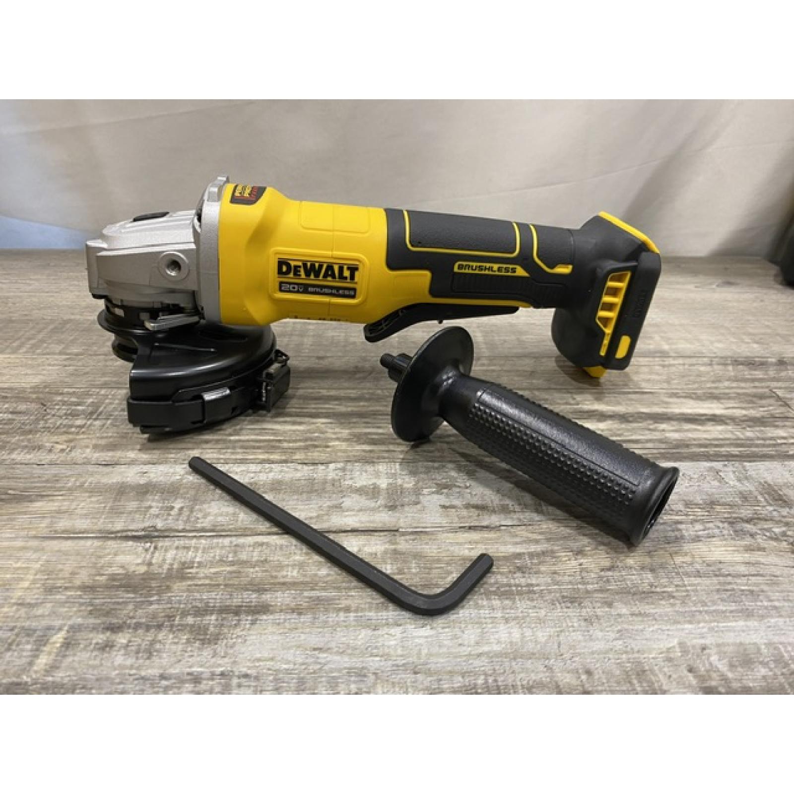 AS-IS DEWALT 20V MAX Cordless Brushless 4-1/2 in. Angle Grinder with Paddle Switch (Tool Only)