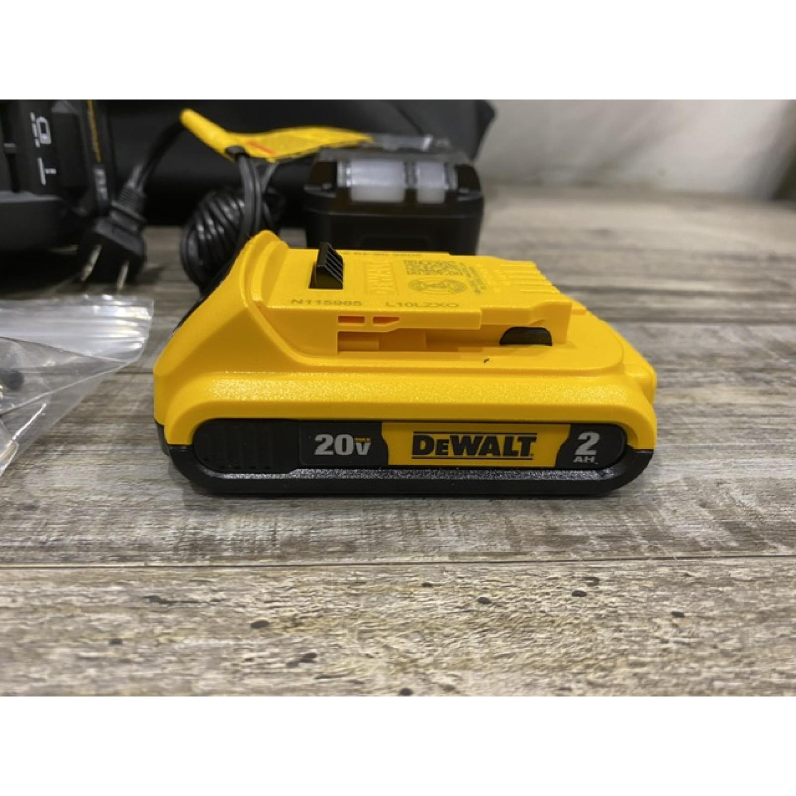 AS-IS DEWALT 20V MAX Lithium-Ion 15-Degree Electric Cordless Roofing Nailer Kit