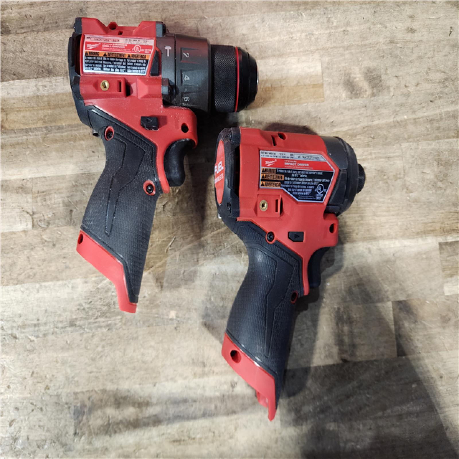 HOUSTON LOCATION - AS-IS Milwaukee FUEL 12-Volt Lithium-Ion Brushless Cordless Hammer Drill and Impact Driver Combo Kit