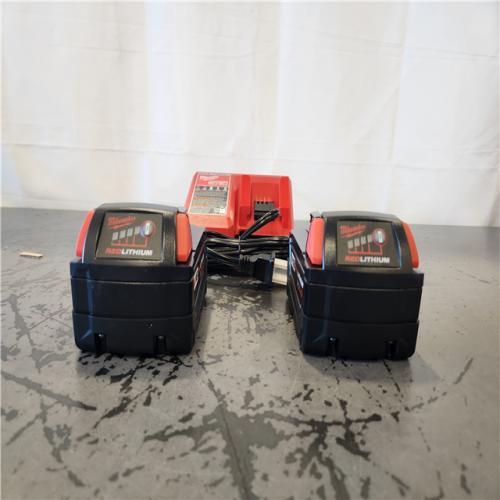 AS-IS- Milwaukee 18-Volt Lithium-Ion XC Starter Kit with Two 5.0Ah Batteries and Charger