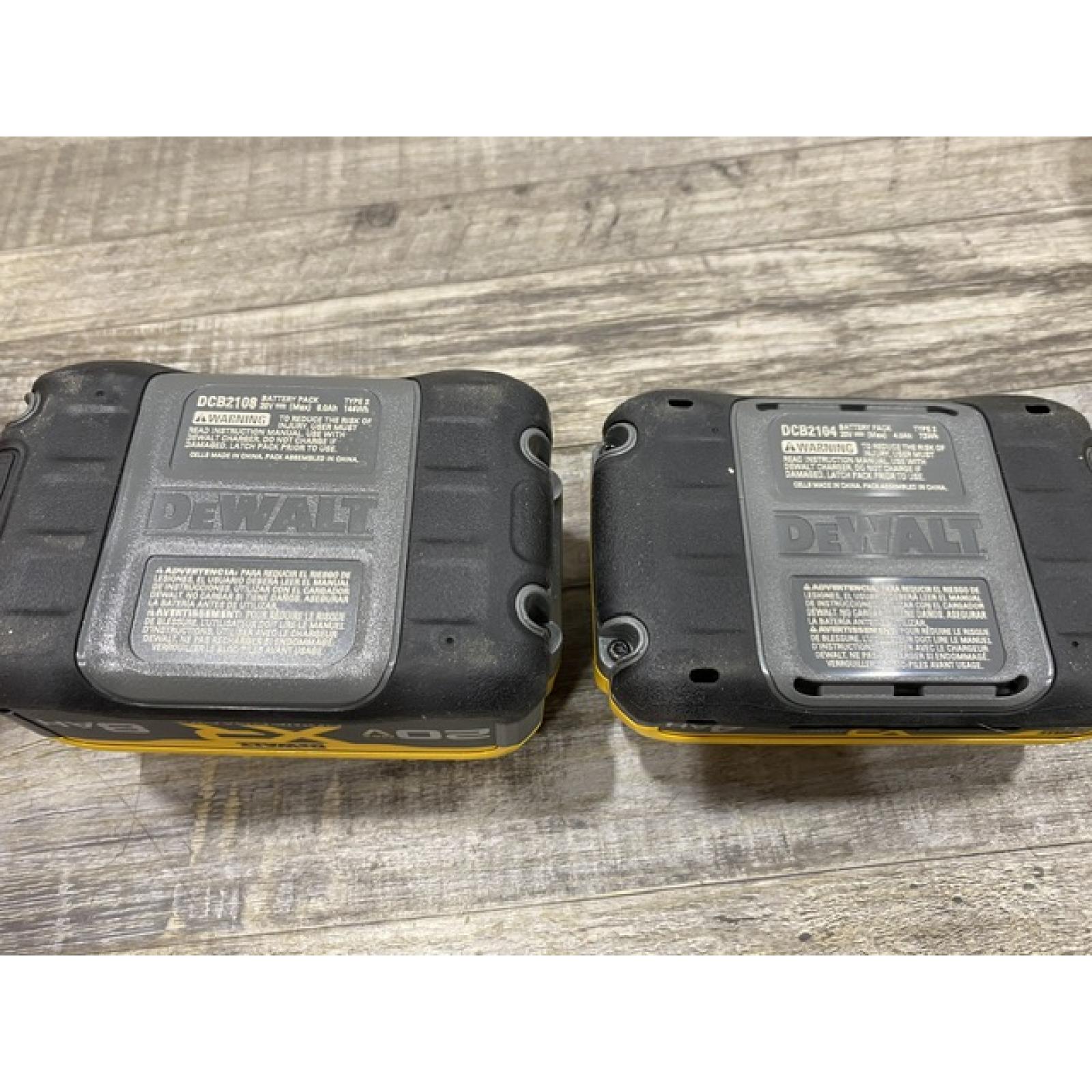 AS-IS DEWALT 20V XR Lithium-Ion Starter Pack with 8.0 Ah and 4.0 Ah Battery Packs and Charger