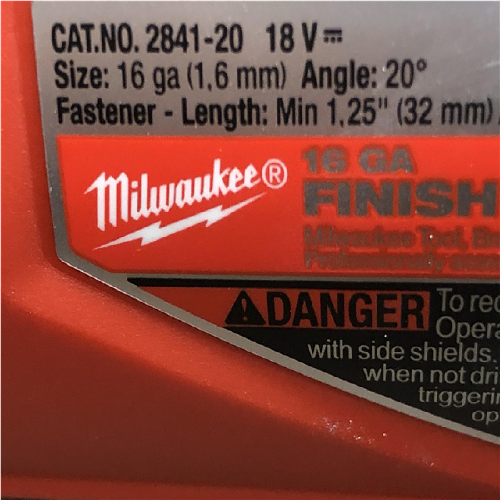 AS-IS  Milwaukee FUEL 18-Volt Lithium-Ion Brushless Cordless Gen II 16-Gauge Angled Finish Nailer (Tool-Only)