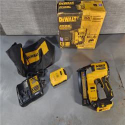 HOUSTON LOCATION - AS-IS (APPEARS LIKE NEW) DEWALT ATOMIC 20V MAX Lithium Ion Cordless 23 Gauge Pin Nailer Kit with 2.0Ah Battery and Charger