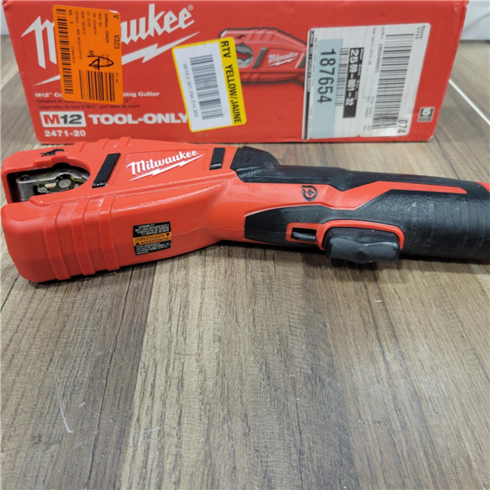 AS-IS  Milwaukee M12 12V Lithium-Ion Cordless Copper Tubing Cutter (Tool-Only)