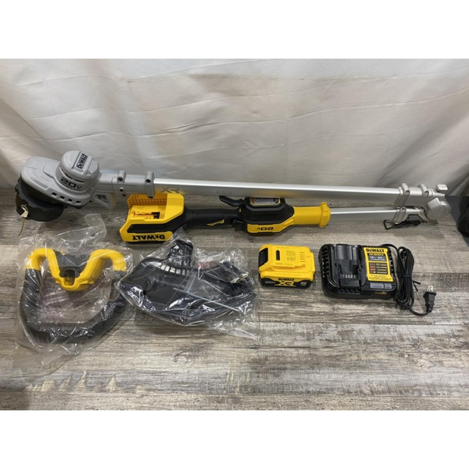AS-IS DEWALT 20V MAX 14 in. Brushless Cordless Battery Powered Foldable String Trimmer Kit