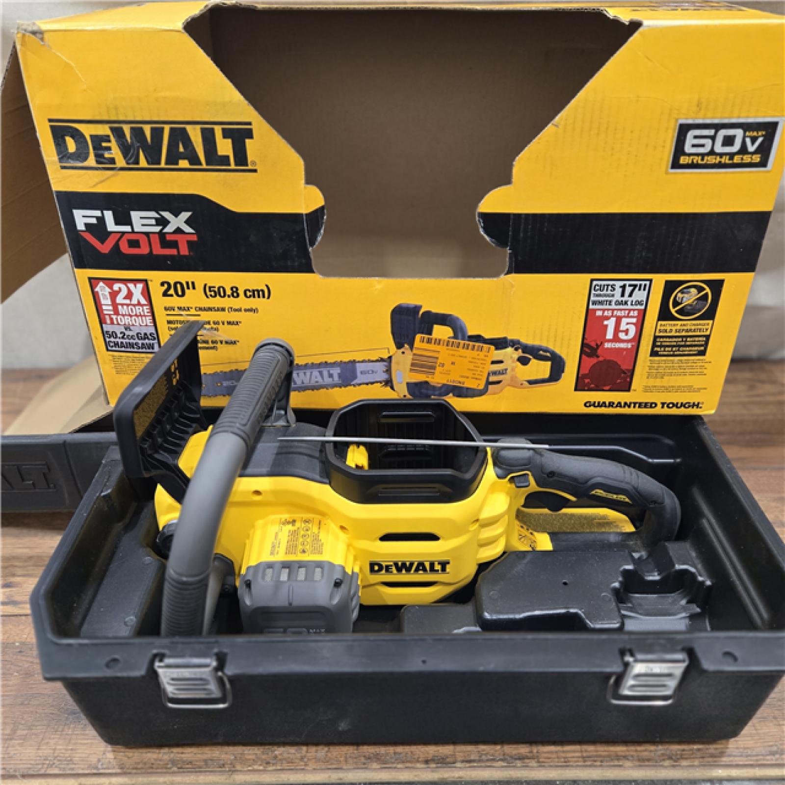 GOOD-FLEXVOLT 60V MAX 20 in. Brushless Cordless Battery Powered Chainsaw and Carry Case (Tool and Case Only)