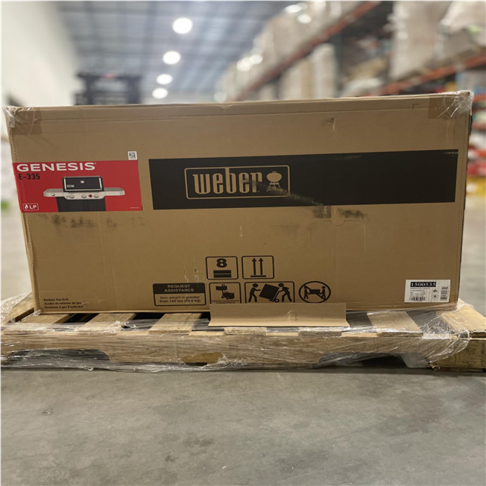 DALLAS LOCATION- WEBER Genesis E-335 3-Burner Gas Grill in Black w/ Side Burner
