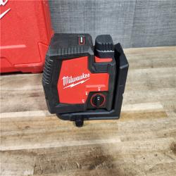 HOUSTON LOCATION - AS-IS Milwaukee 100 ft. REDLITHIUM Lithium-Ion USB Green Rechargeable Cross Line Laser Level with Charger