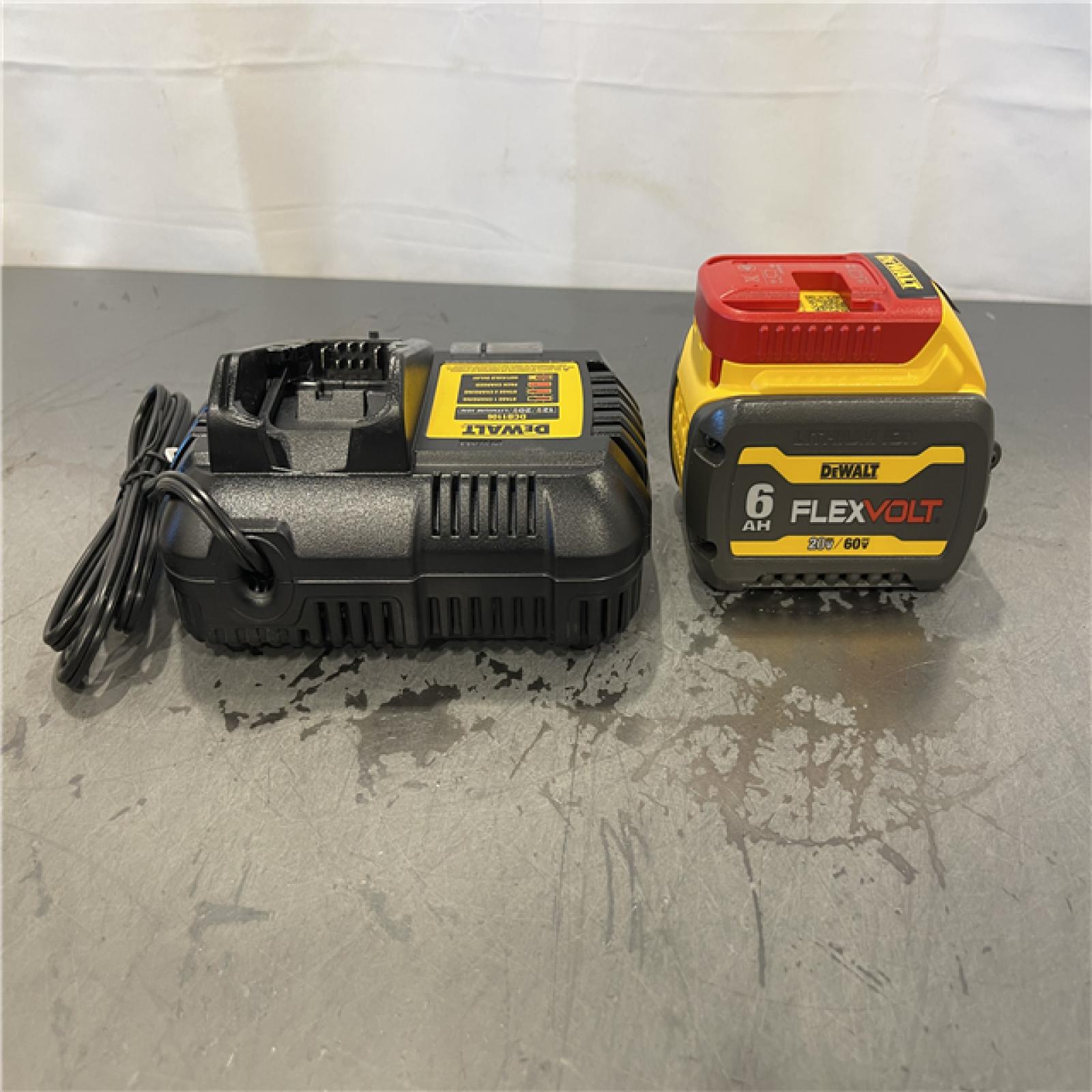 AS-IS - DEWALT FLEXVOLT 20V/60V MAX Lithium-Ion 6.0Ah Battery Pack with 6 Amp Output Charger