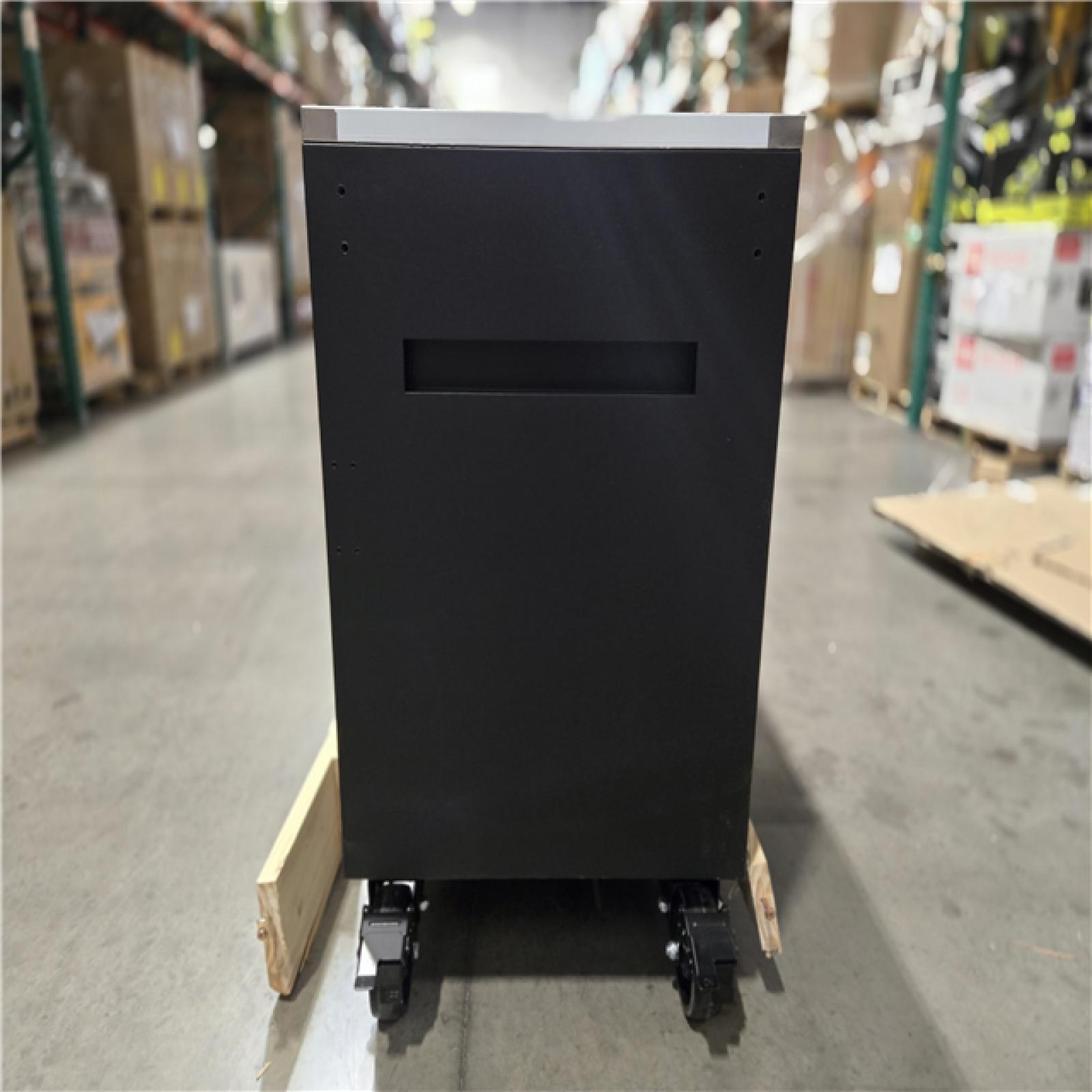 DALLAS LOCATION- Husky Tool Storage Heavy Duty 96 in. W x 24 in. D Matte Black Mobile Workbench Cabinet