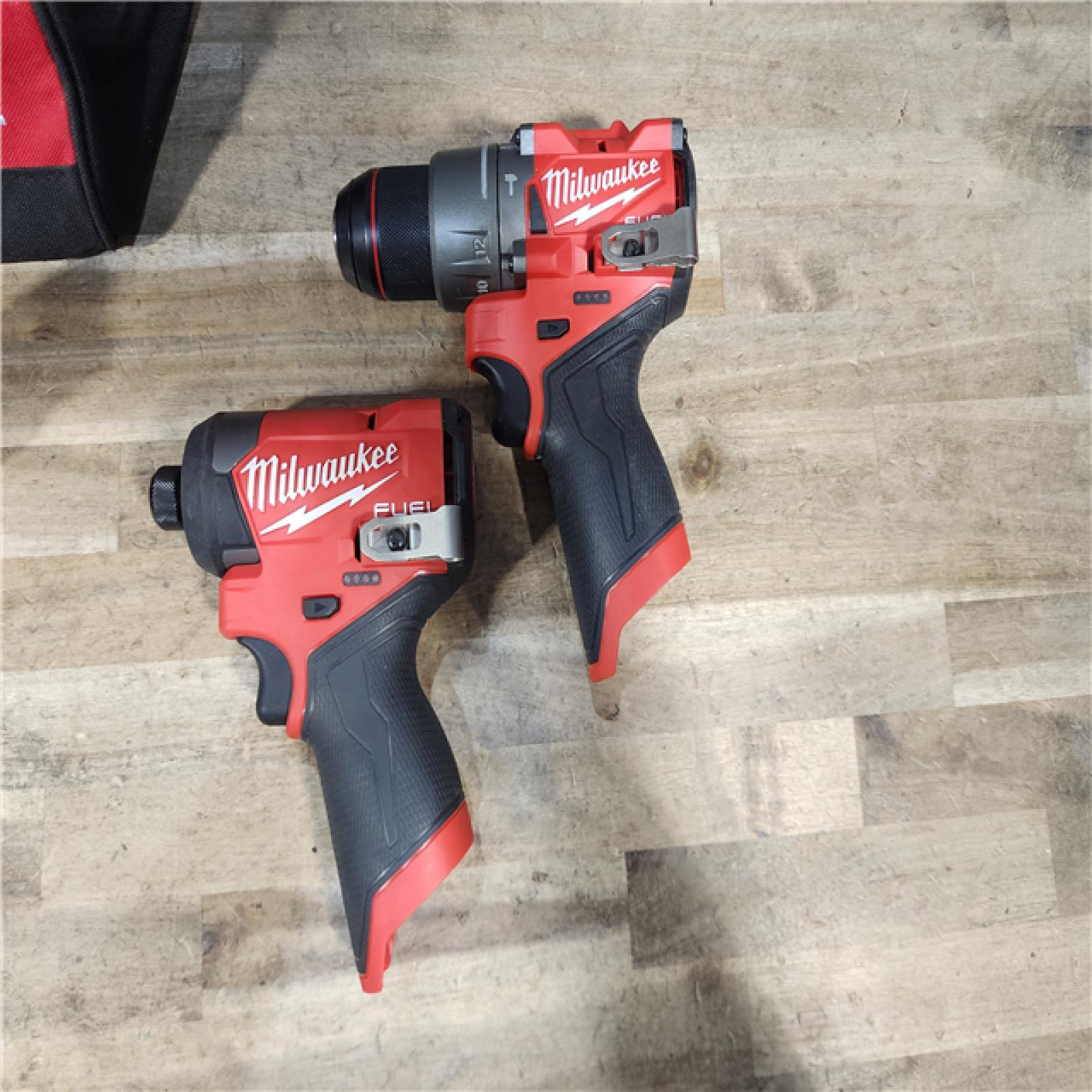 HOUSTON LOCATION - AS-IS Milwaukee FUEL 12-Volt Lithium-Ion Brushless Cordless Hammer Drill and Impact Driver Combo Kit